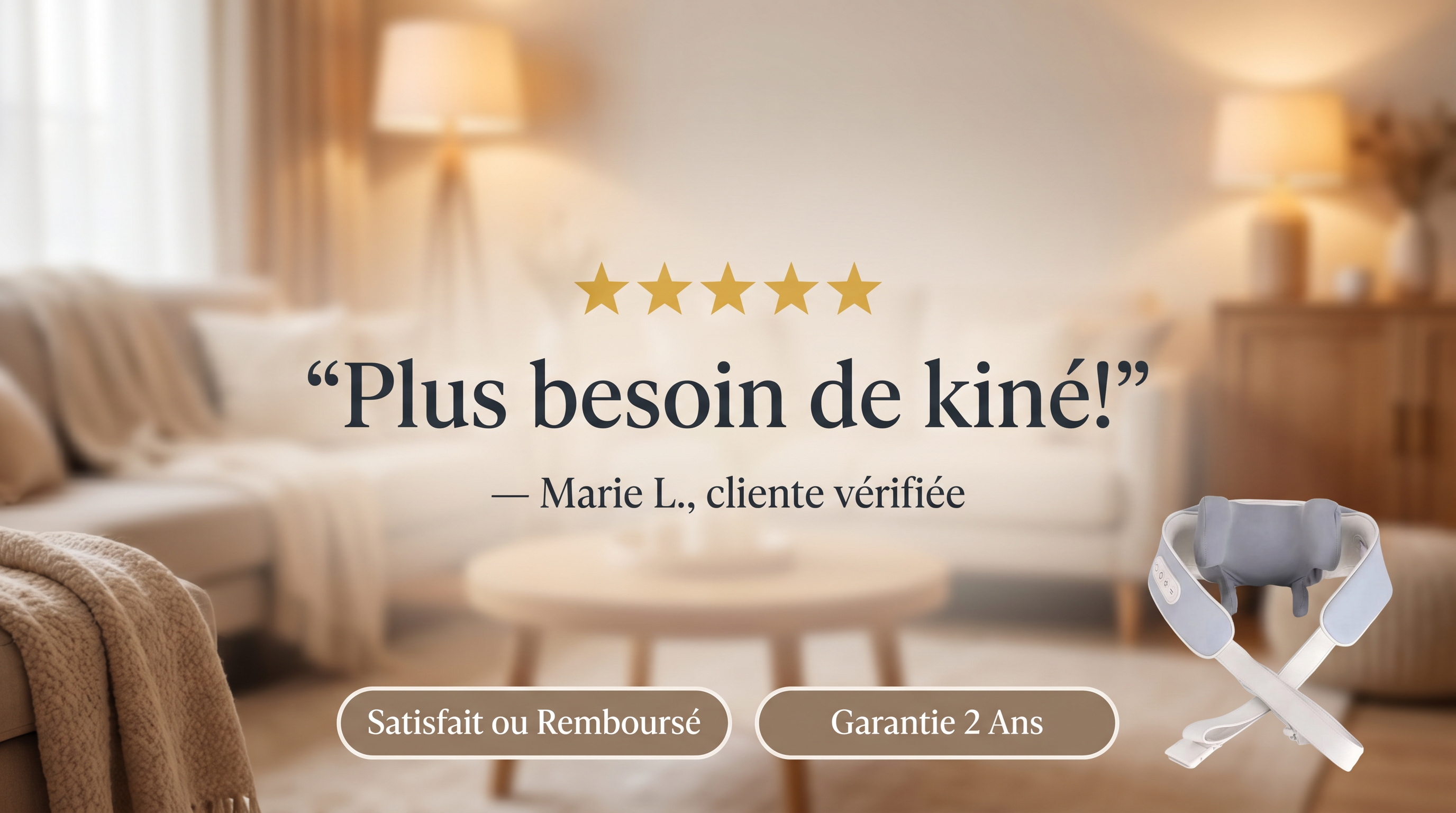 Veluna™ Masseur Épaules & Nuque — Châle Chauffant Anti-Douleur