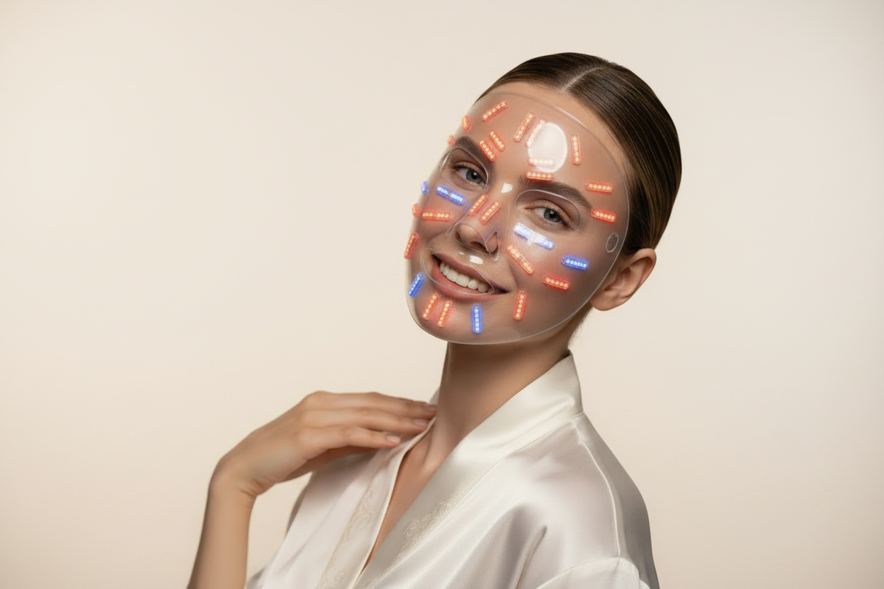 Modèle européenne portant le masque LED Veluna